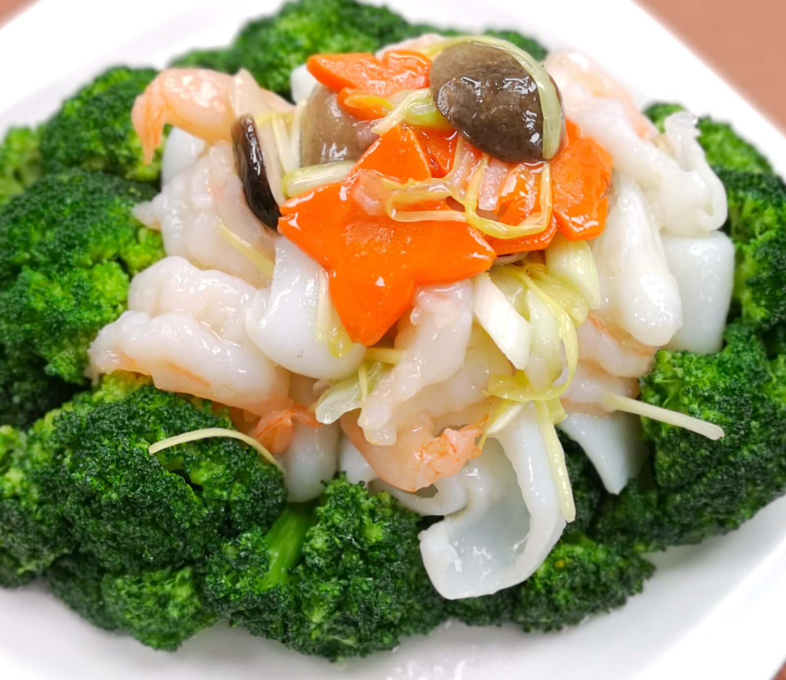 西蘭花帶子花枝片